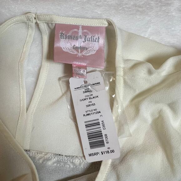 Romeo & Juliet Couture Crewneck Lace Chiffon Blouse Size Small NEW Lightweight - Picture 4 of 10